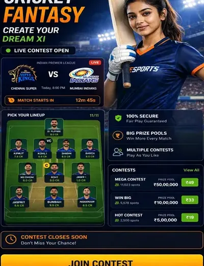 Come (Come Com) fantasy cricket & matchday visual 3